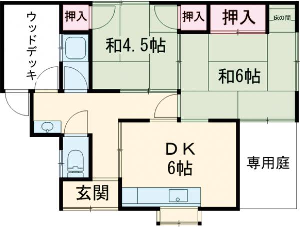 桂久方町貸家81の間取り