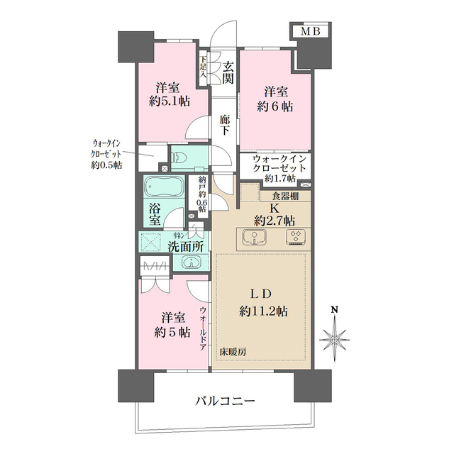 ガーデンクロス東京王子の間取り