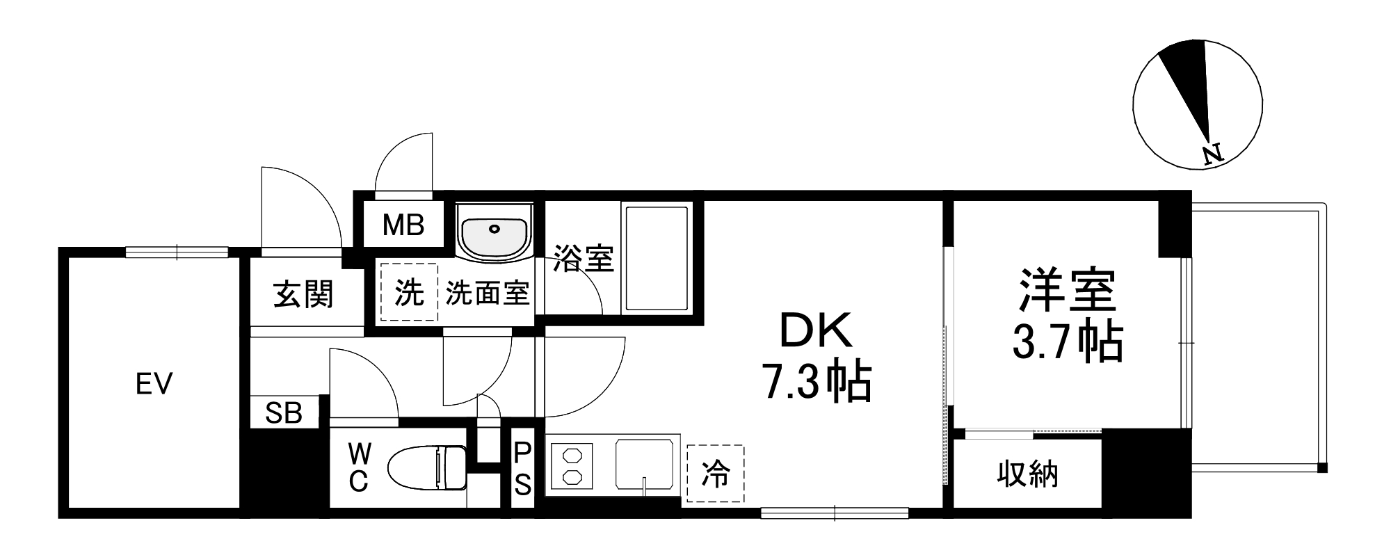 エスリードレジデンス大阪天王寺の間取り