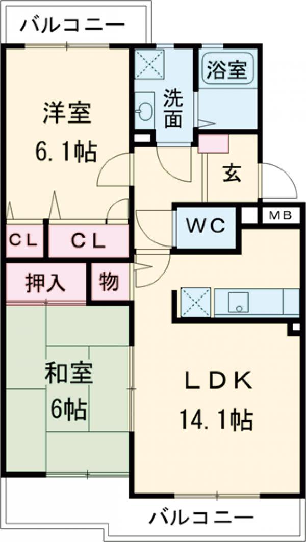 ヴィラウィングⅡの間取り