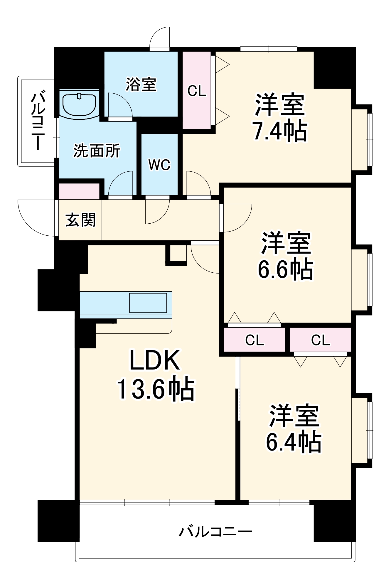 プロシード新瑞橋の間取り