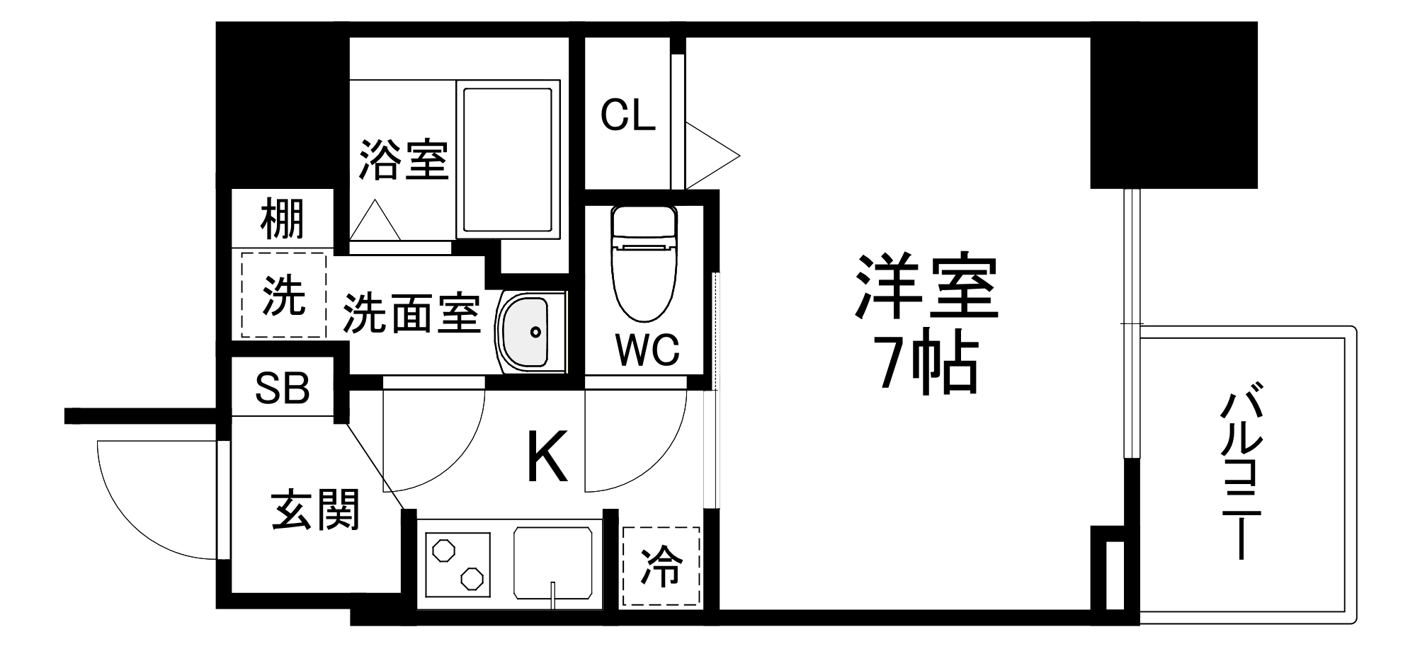 S-RESIDENCE難波大国町Deuxの間取り