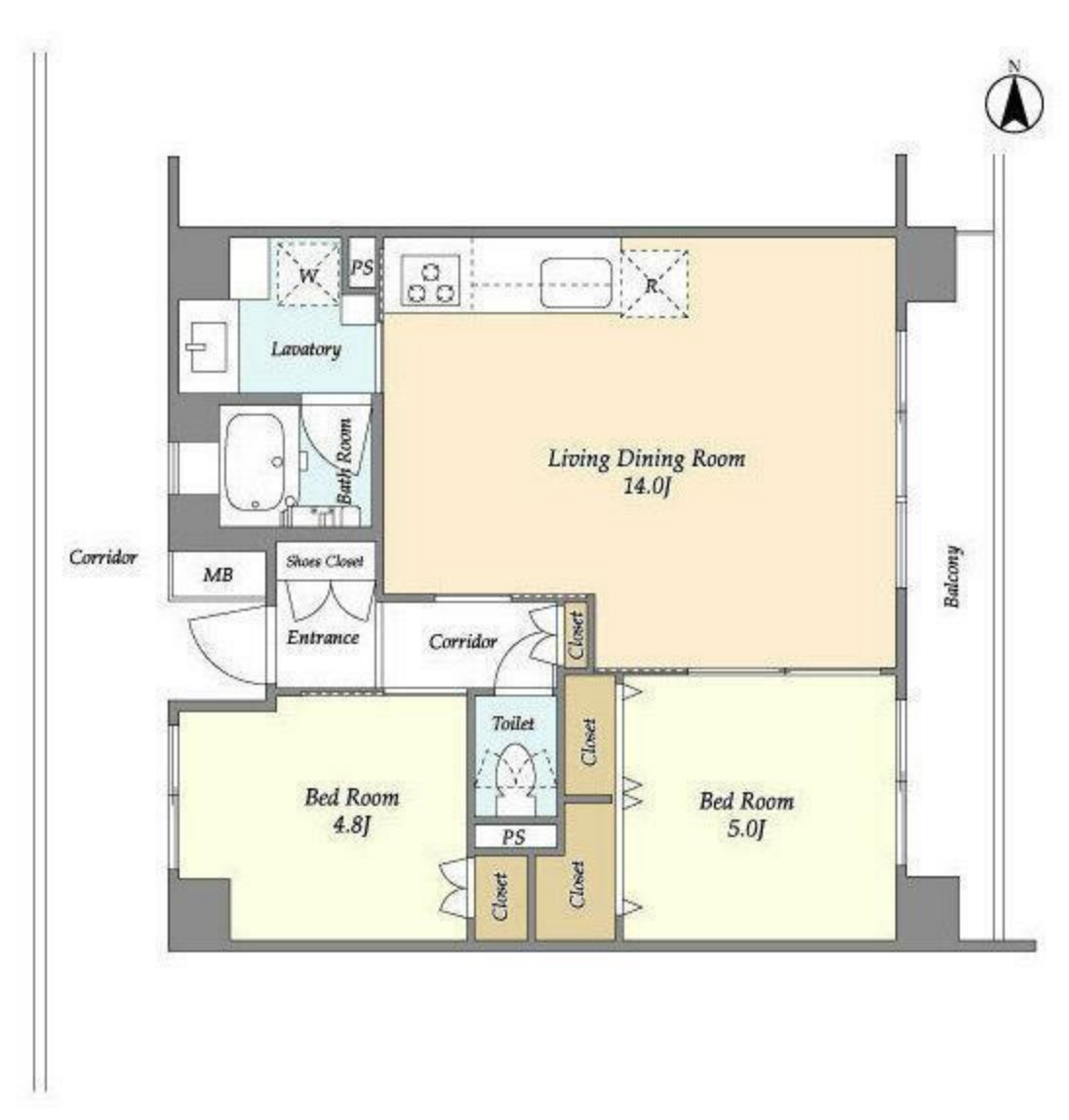 ＨＦ大森町レジデンス・504号室の間取り