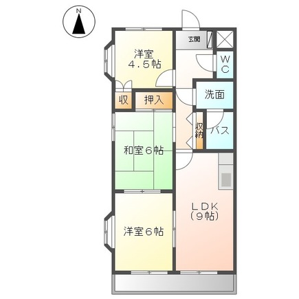 エクセリーヌK-Ⅲの間取り
