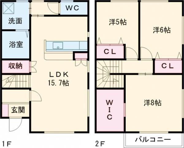 鶴田町メゾネットⅡの間取り