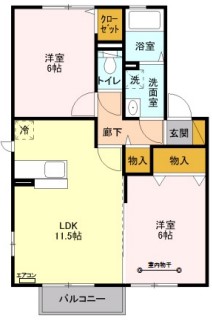 グリシーヌ Bの間取り