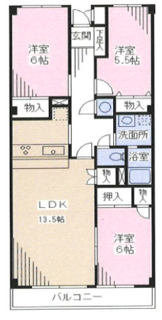 東葉コーポ北方Bの間取り