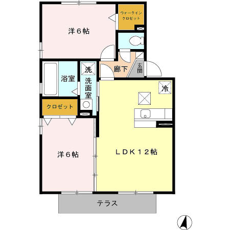 サニーハウス Bの間取り