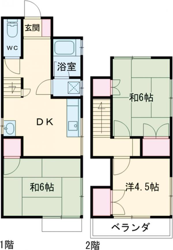 羽衣町二丁目貸家の間取り