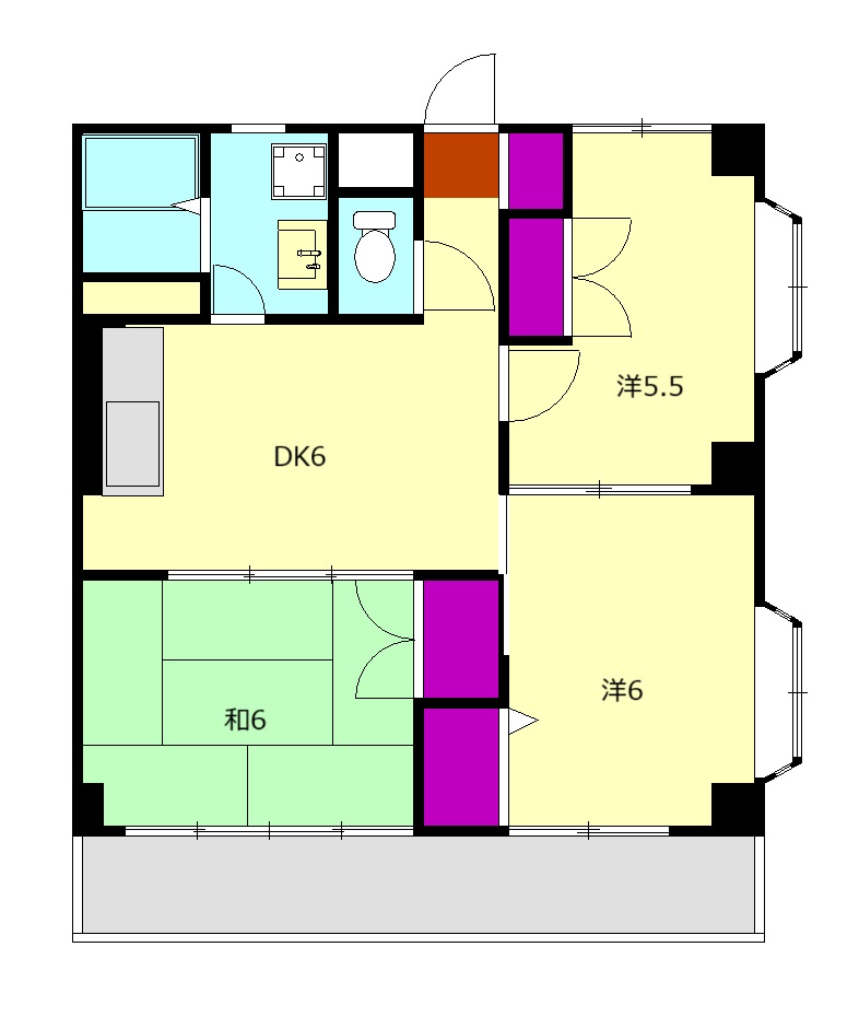 セトハイツDの間取り