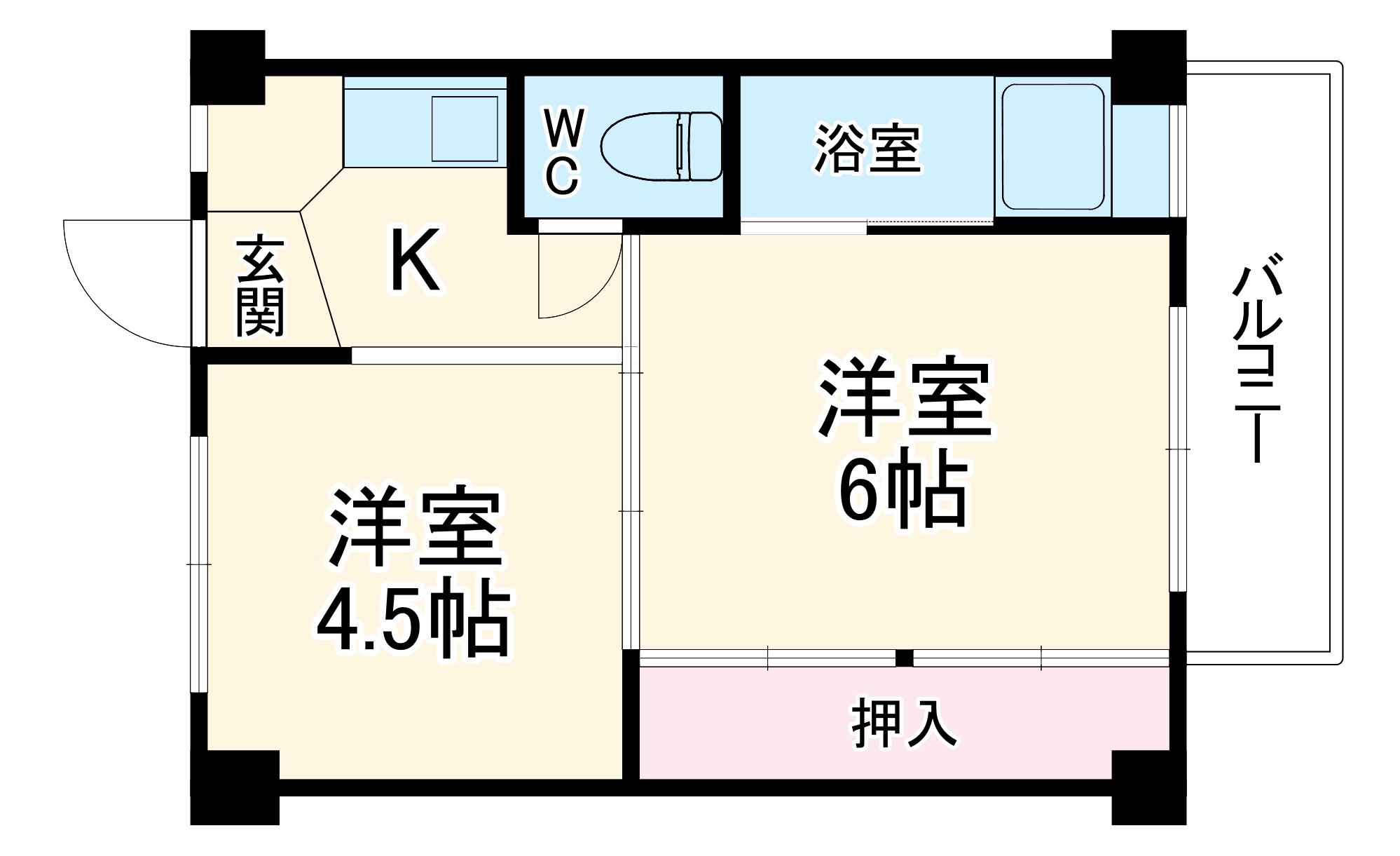 ビレッジハウス曽我屋2号棟の間取り