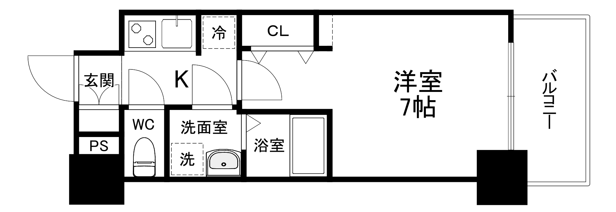 玉川の完工年月(2023年6月)築の賃貸マンションの間取り