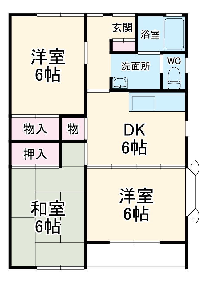プティ　アン　Ⅱ・202号室の間取り