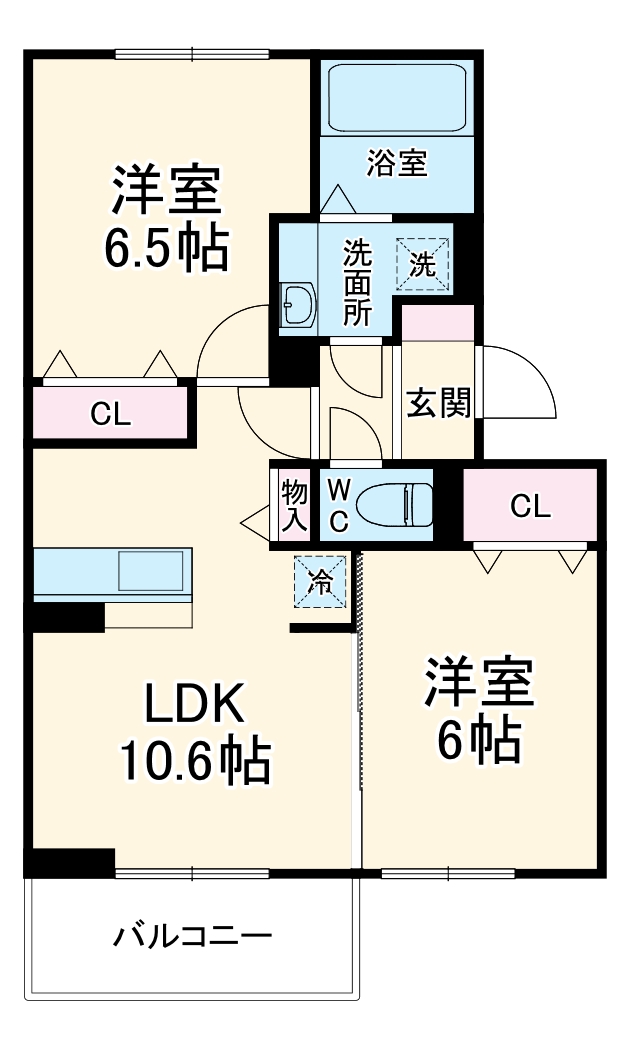 ヒルズ石和 B棟・302号室の間取り