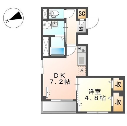トレインサイド塚本の間取り