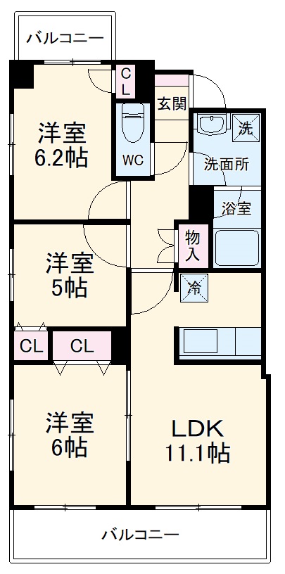 サンバレー上大岡Ⅶの間取り