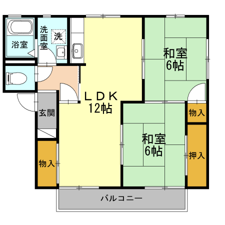 フレグランス三ツ相 A棟の間取り