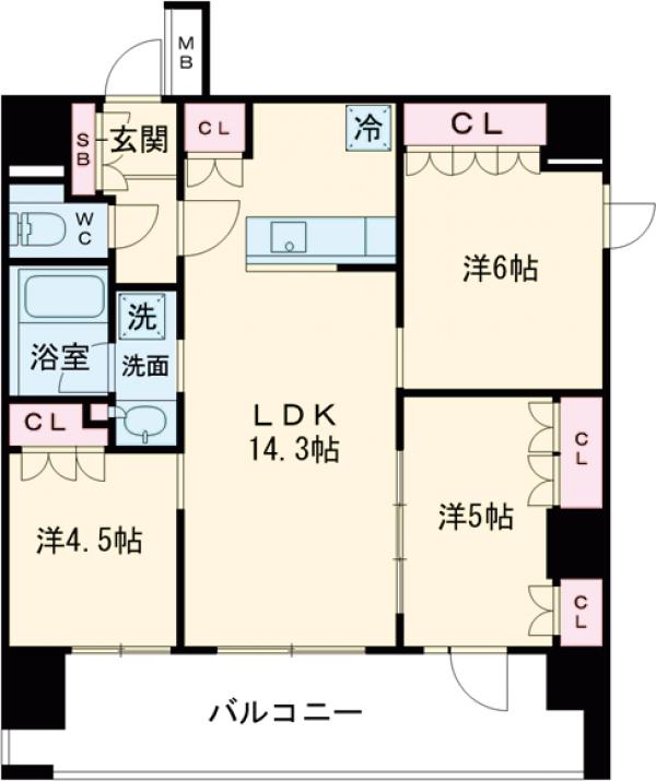 ベルジュール三鷹ステーションハウスの間取り