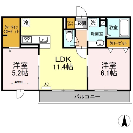 ロイジェントパークスレイクタウンⅢDの間取り