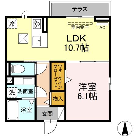 セレスティア助光 D棟の間取り