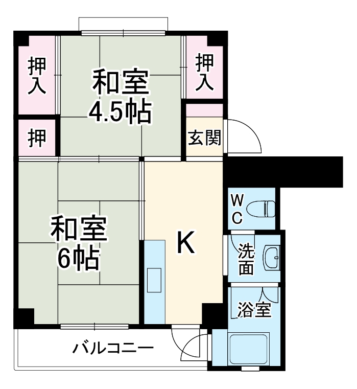 ビレッジハウス君津1号棟の間取り