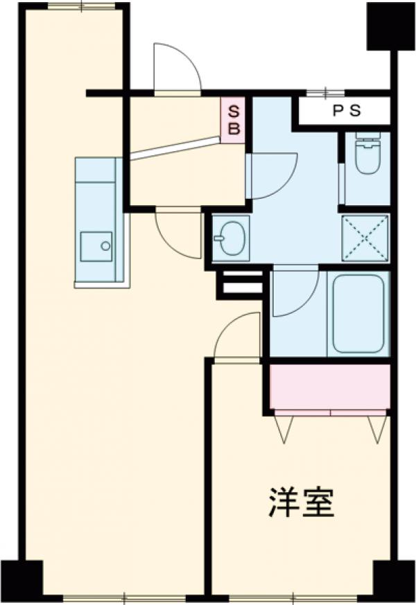 宝町の完工年月(1990年3月)築の賃貸マンションの間取り