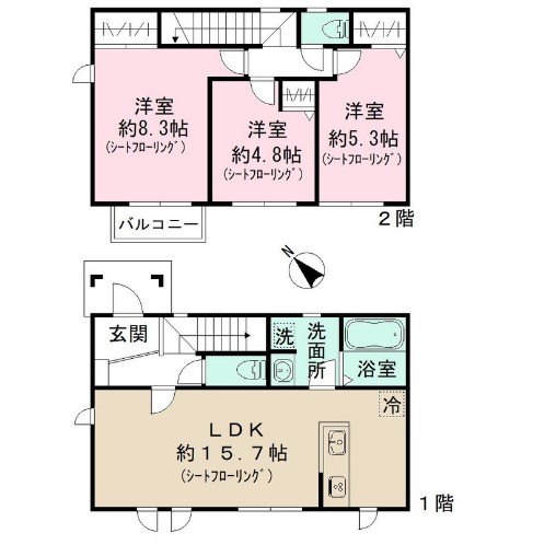 宮本4丁目戸建住宅の間取り