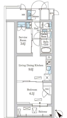 パークアクシス北千束MOCXIONの間取り
