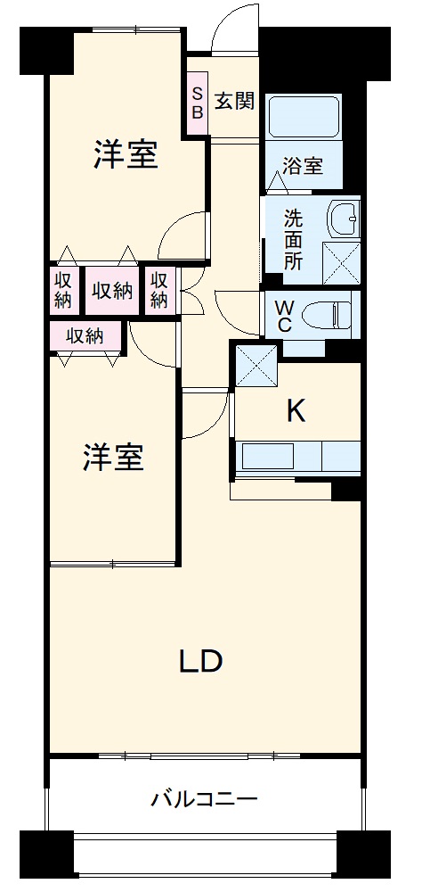ソーラスフロント富船の間取り