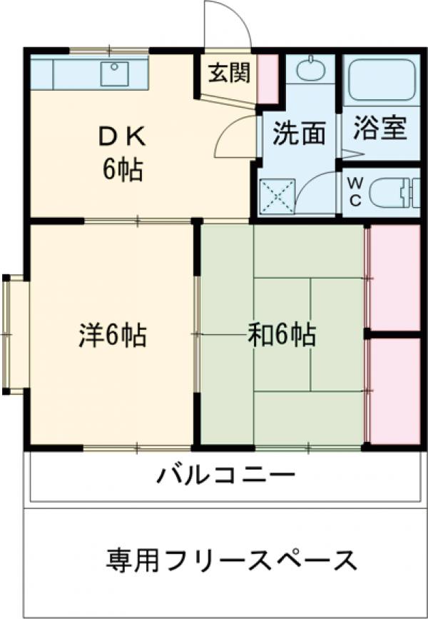 チェリーブラッサム・101号室の間取り