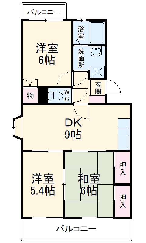 ヴェネッセ徳田 B棟の間取り