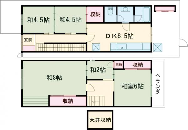 龍安寺五反田町貸家の間取り