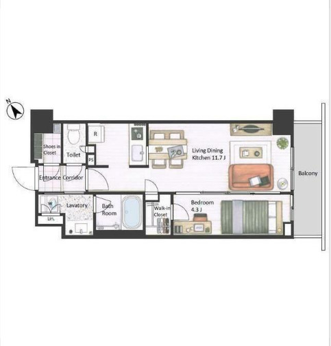 市谷台町坂フロントの間取り
