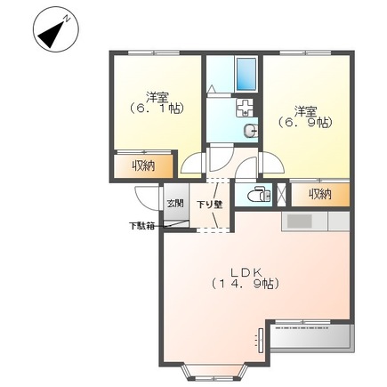 ルナ・レインボー Aの間取り