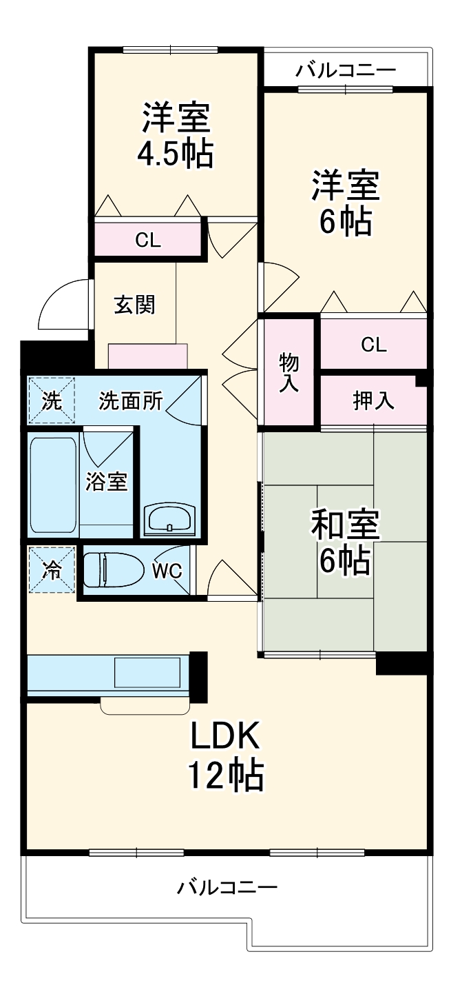 サン梅の木沢A棟の間取り