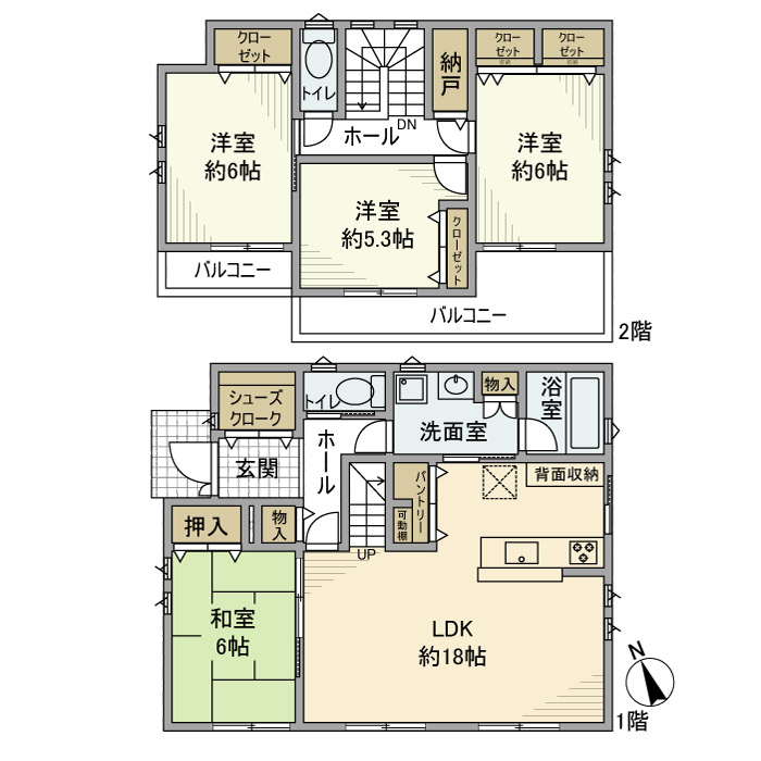 西町戸建の間取り
