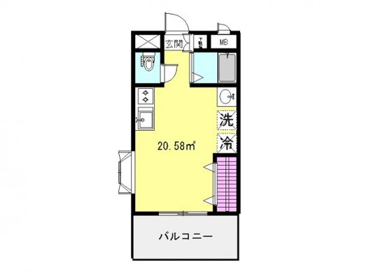 ハイムAOBADAIⅡの間取り