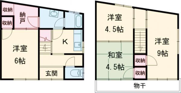 西京極南方町貸家の間取り