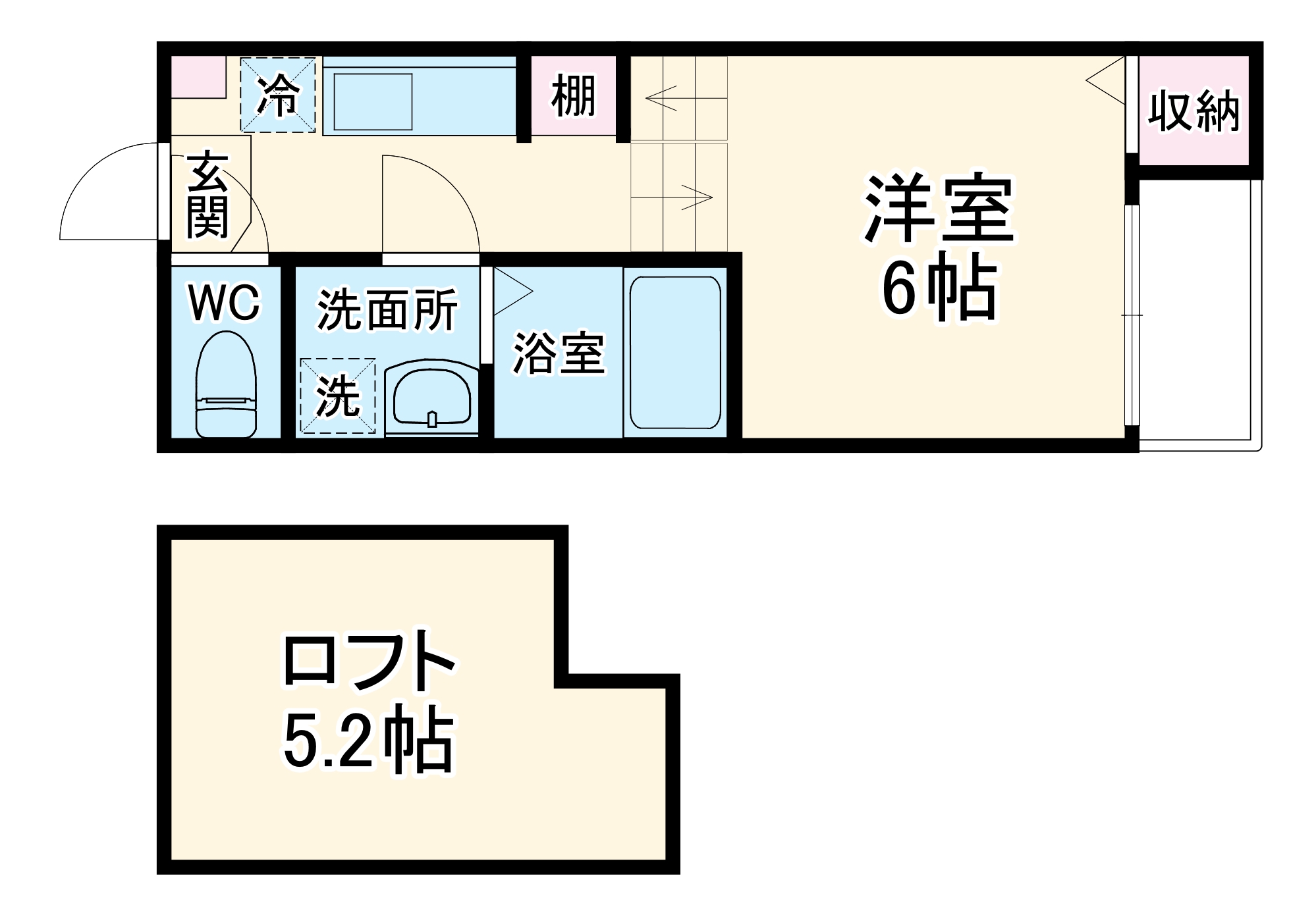 ハピネス枇杷島・202号室の間取り
