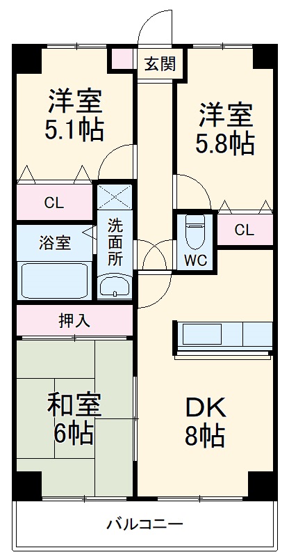 セジュールコートの間取り