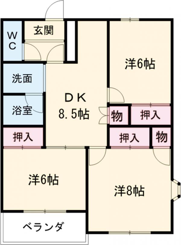 レジデンス富久Aの間取り