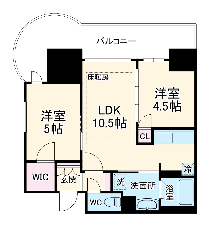 ラシュレ大阪同心の間取り