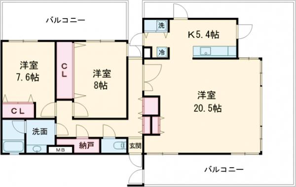 イーストヴァリュー弦巻の間取り
