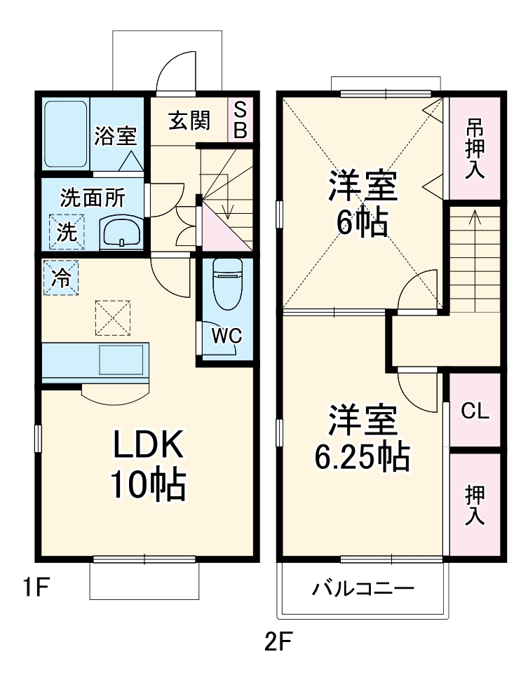 関宿台町の完工年月(2014年2月)築の賃貸一戸建ての間取り