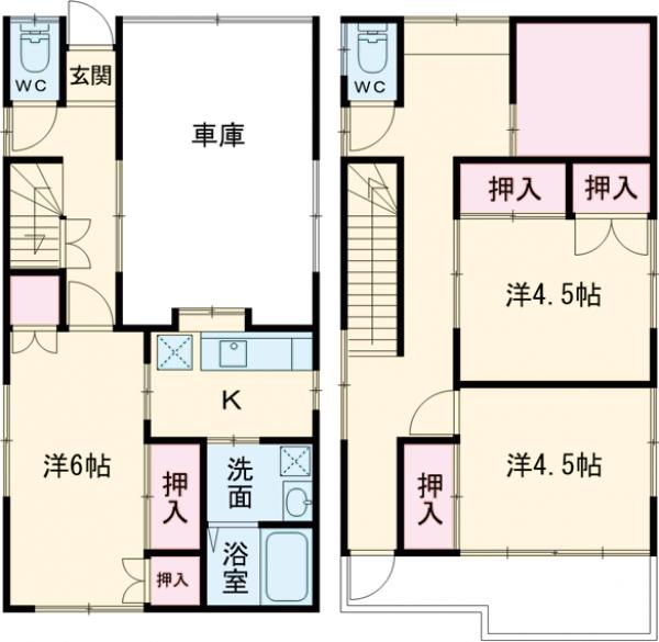 千波町戸建の間取り