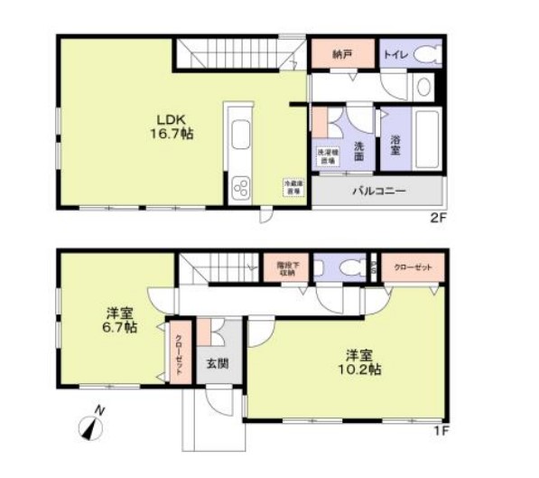 世田谷区深沢７丁目戸建北棟の間取り