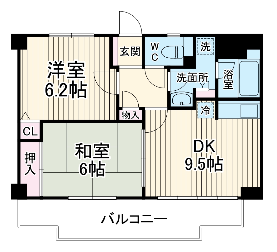 クリフサイド中川の間取り