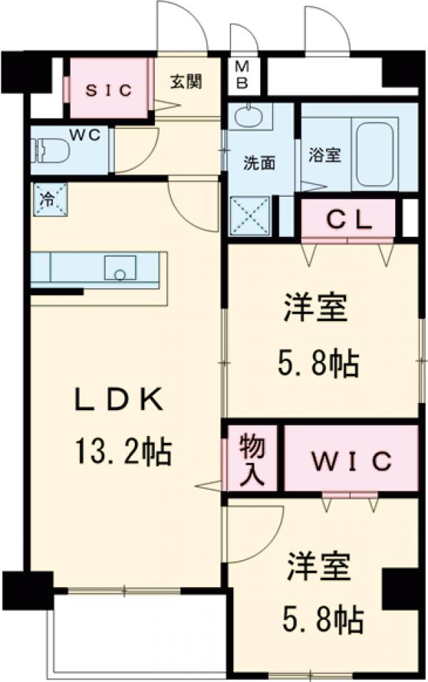 ヴィッラ アプリーレ西新南の間取り