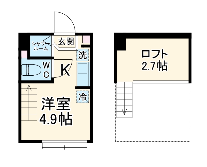 東小岩の完工年月(2023年10月)築の賃貸アパートの間取り