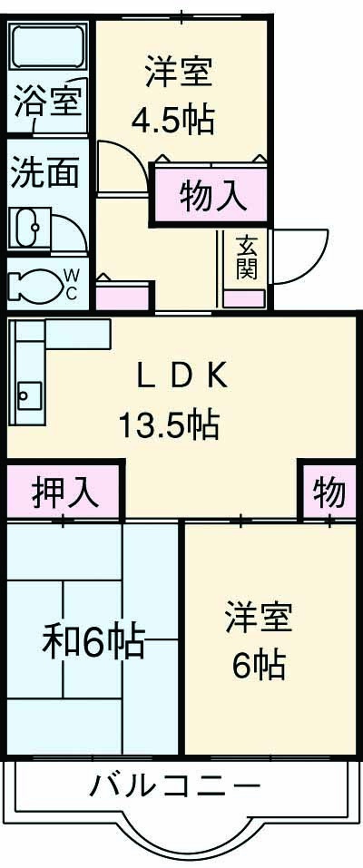 パレスオダワラの間取り